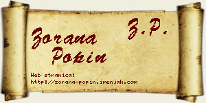 Zorana Popin vizit kartica